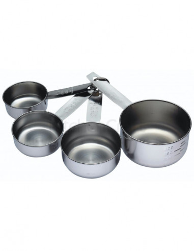 KitchenCraft KCCUPSET Lot de 4 tasses doseur en inox