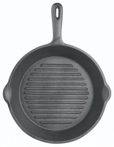 KitchenCraft KCCIRD Poêle à griller en fonte striée 24 cm