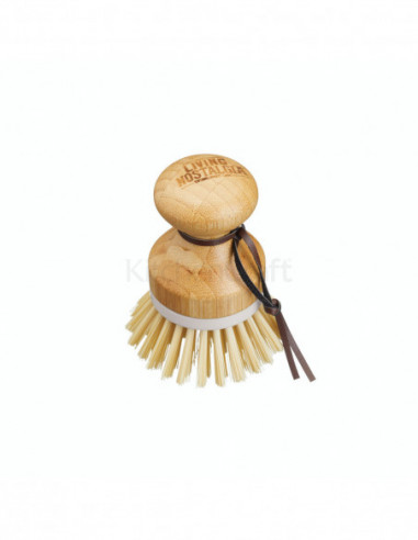 Living Nostalgia LNDISHBRUSH Brosse vaisselle ronde en bambou
