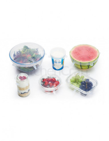 KitchenCraft KCSILLID6PC Couvercle en silicone lot de 6