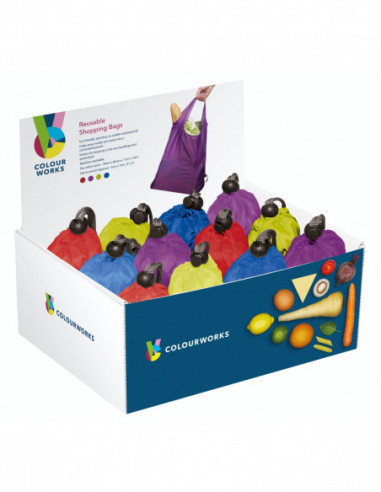Colourworks CWSHOPDISP24 Sac de course à provision réutilisable pliable