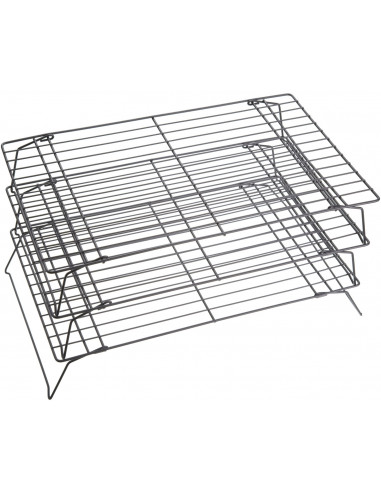 KitchenCraft KC3TTRAYNS Support de refroidissement antiadhésif à 3 niveaux
