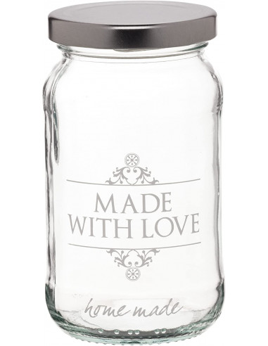 Home Made KCHMJARLOVE Traditional Glass 454ml 'Made with Love' Jar