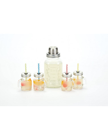 Kitchencraft BCGLSSET5PC Ensemble shaker + 4 mini mason jar