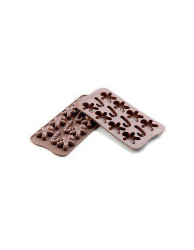 Silikomart 22.112.77.006 Moule chocolat bonhomme et sucre d'orge
