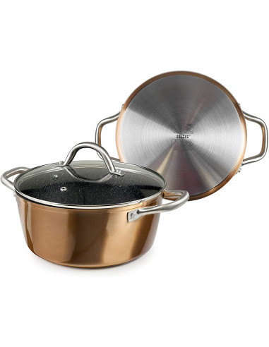 ibili 495428 Marmite copper avec couvercle 28 cm
