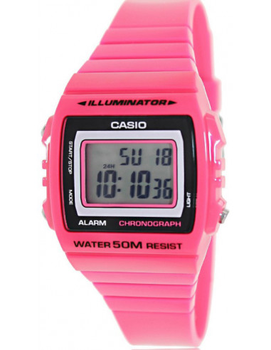 Casio W-215H-4AVDF Montre Rose WR50M