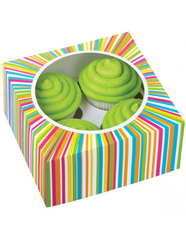 Wilton 415-0814 Boite cupcakes Rainbow à fenêtre Lot de 3 boites