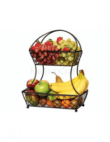 Mikasa 5154870 Corbeille à fruits à 2 étages fil de treillis