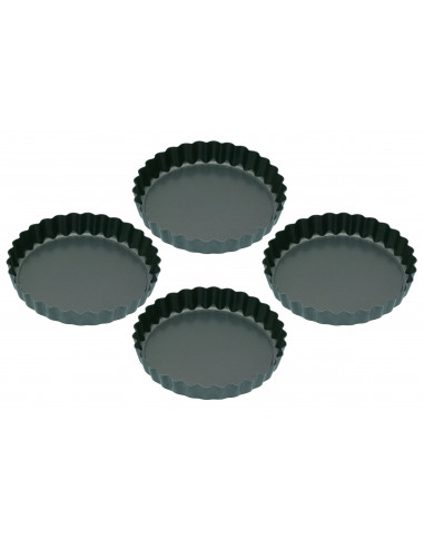 KitchenCraft KCMINIFLANPK4 Lot de 4 moules tartelettes 10 cm