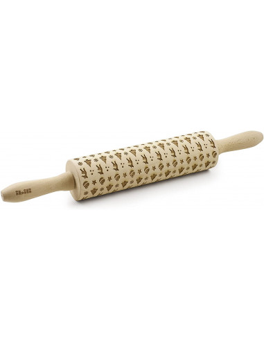 ibili 747950 Rouleau bois empreinte décor Noël