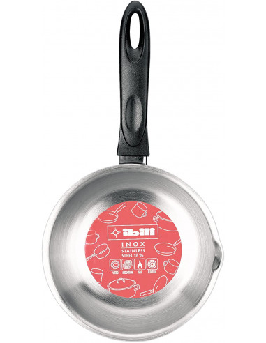 ibili 665214 Casserole inox Bombée avec bec verseur 14 cm