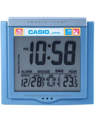 Casio DQ-750F-2DF Réveil bleu avec température