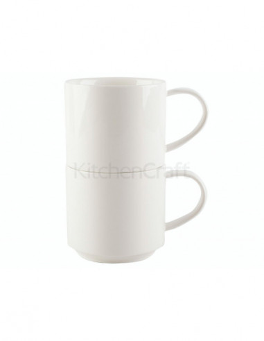 Mikasa 5200207 M By Mikasa Lot de 2 tasses Empilables Blanc