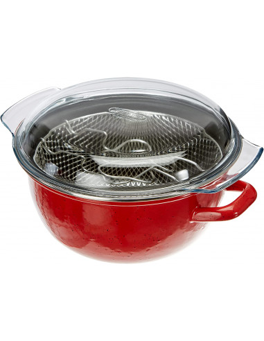 ibili 961224T Friteuse avec panier et couvercle en verre 24 cm