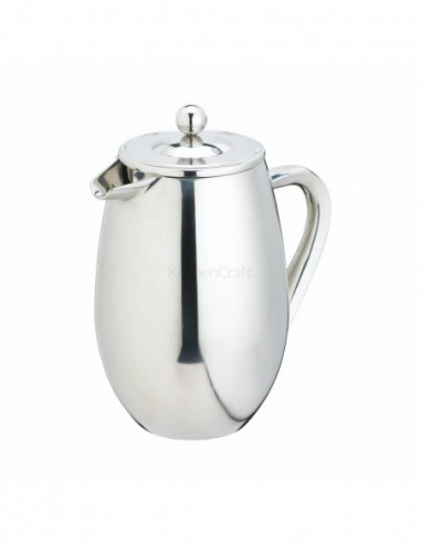 La Cafetière LCDBLSS8CUP Cafetière inox à piston, Double paroi, 8 tasses